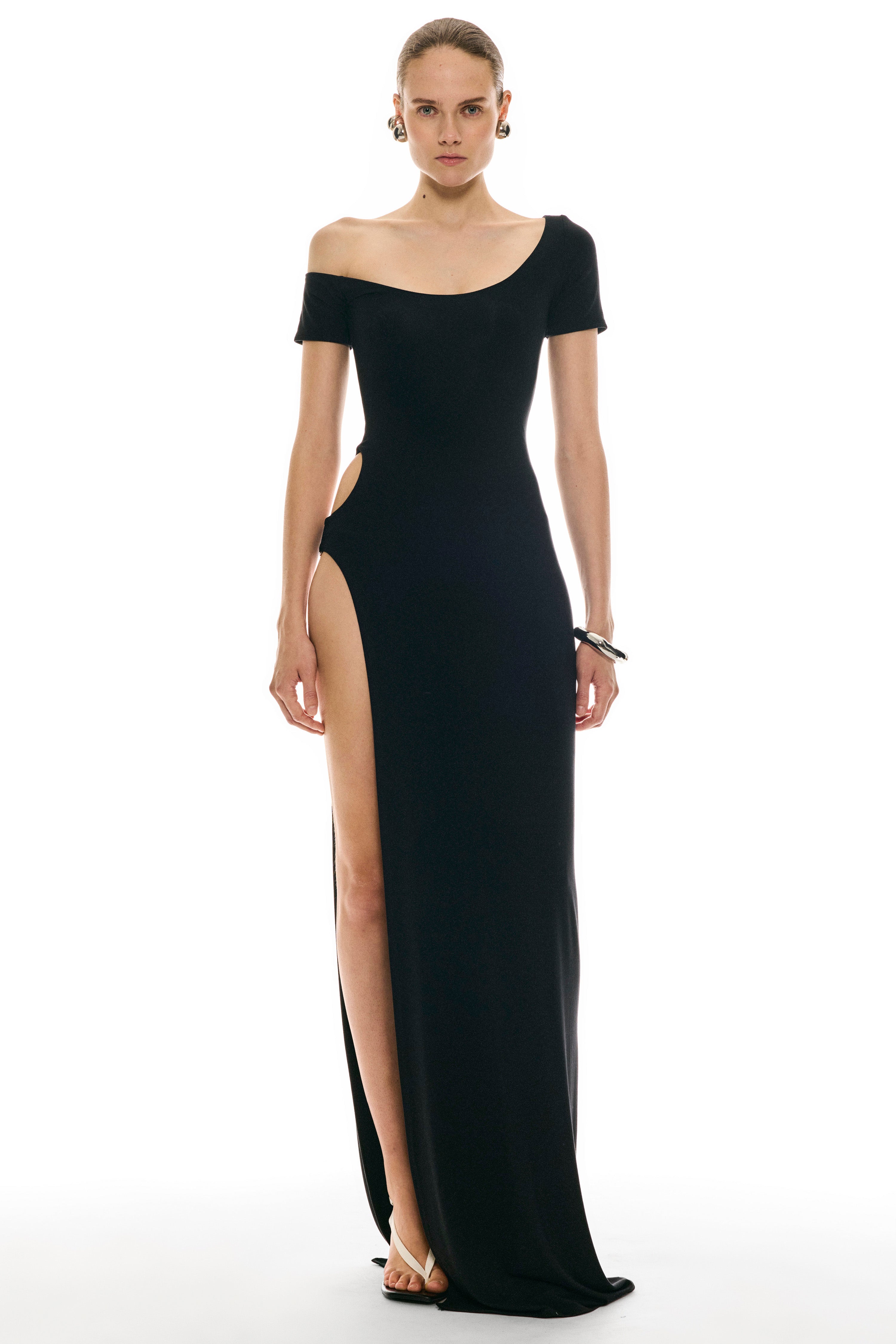 Side Cutout Off-Shoulder Dress – Sid Neigum