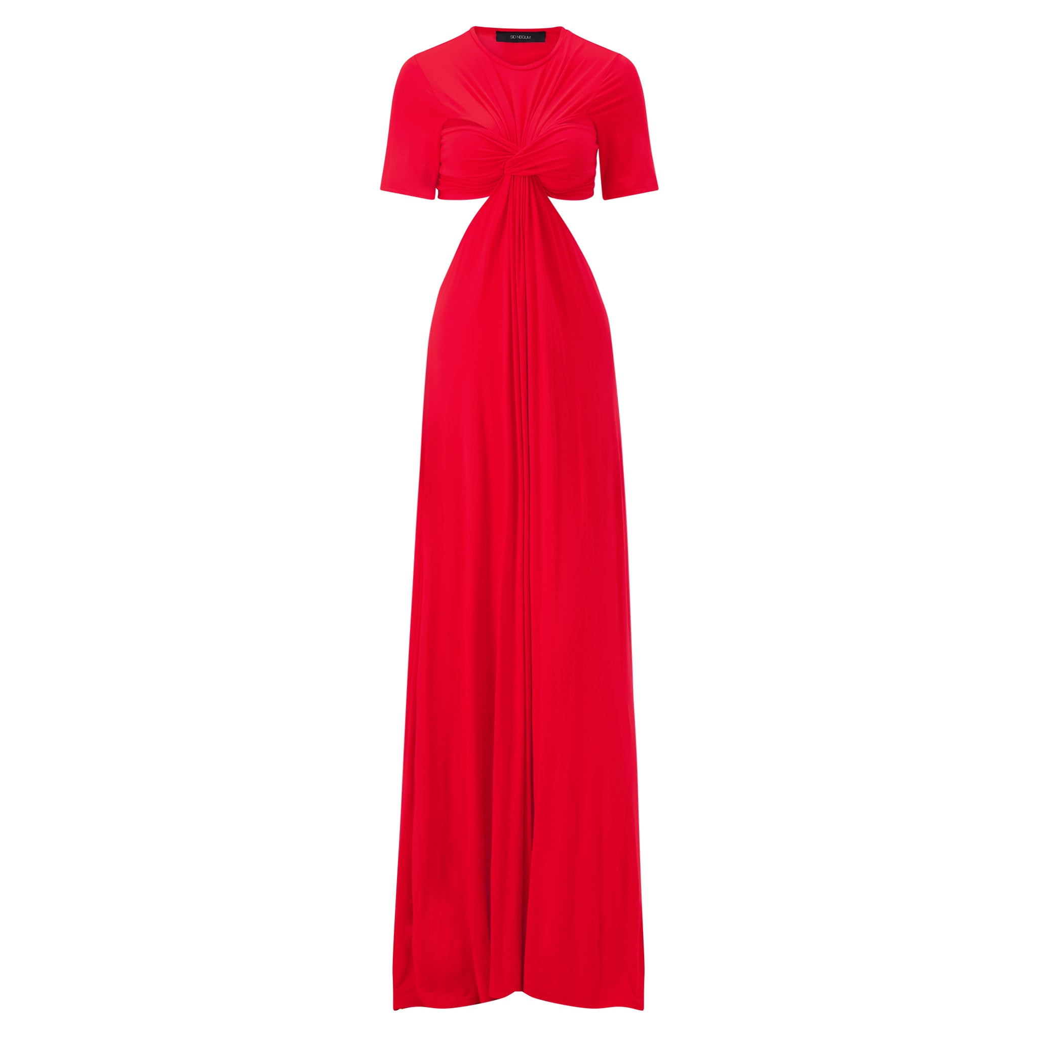 red knot dress Red Lurex Knit Maxi Dress