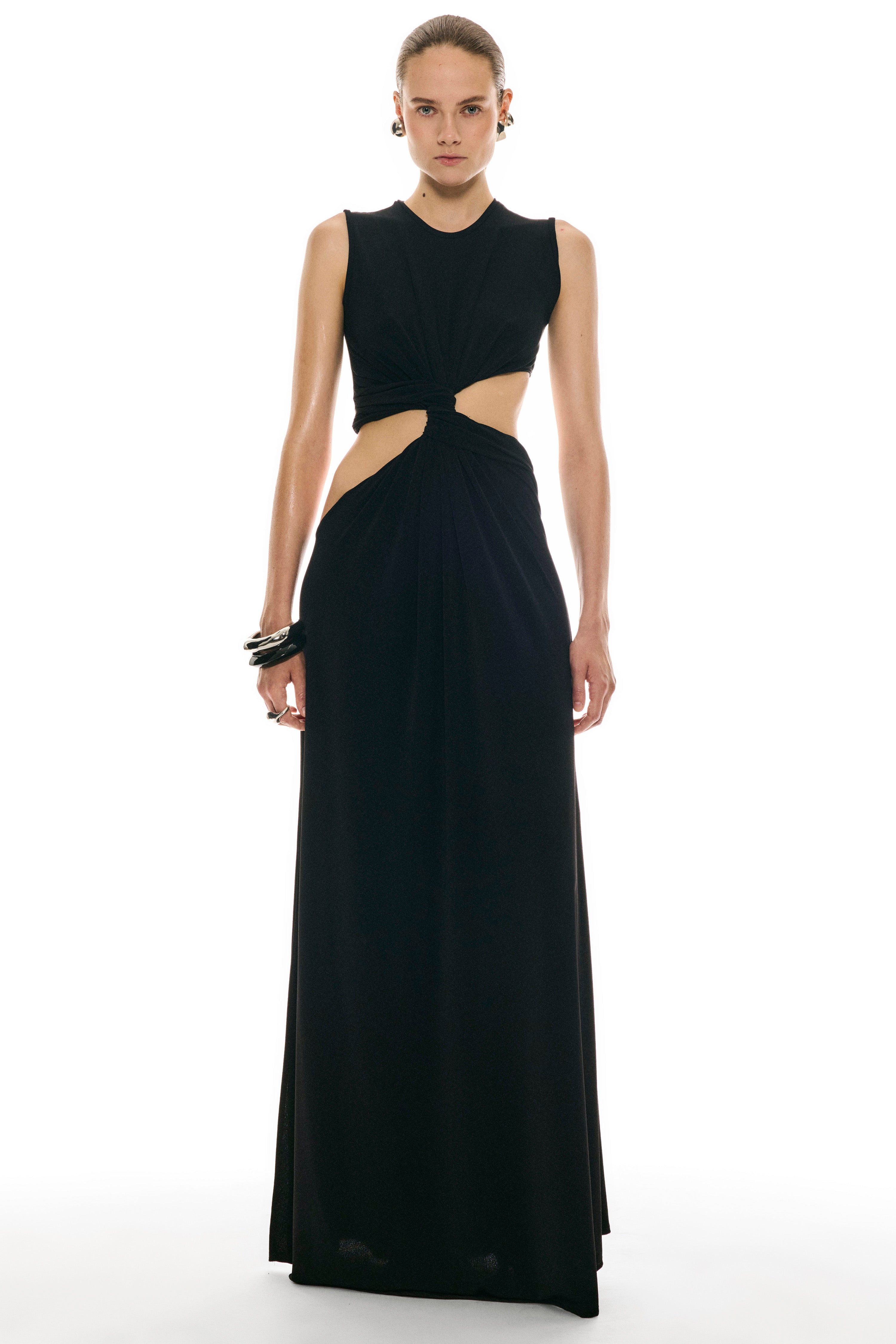 8938 R Twisted Cutout Maxi Dress – Sid Neigum